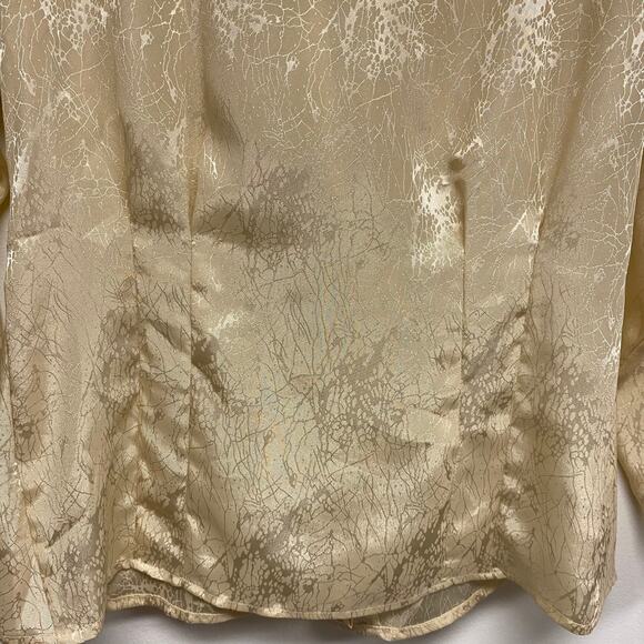 Vintage West Bay Womens Size 8 Satin Polyester Deep V Draped Blouse - Picture 3 of 8